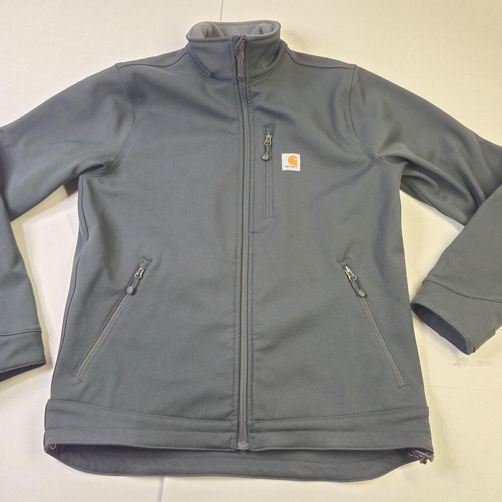 Carhartt Crowley Jacket Mens Medium Black Softshell Rain Defender Wind Fighter